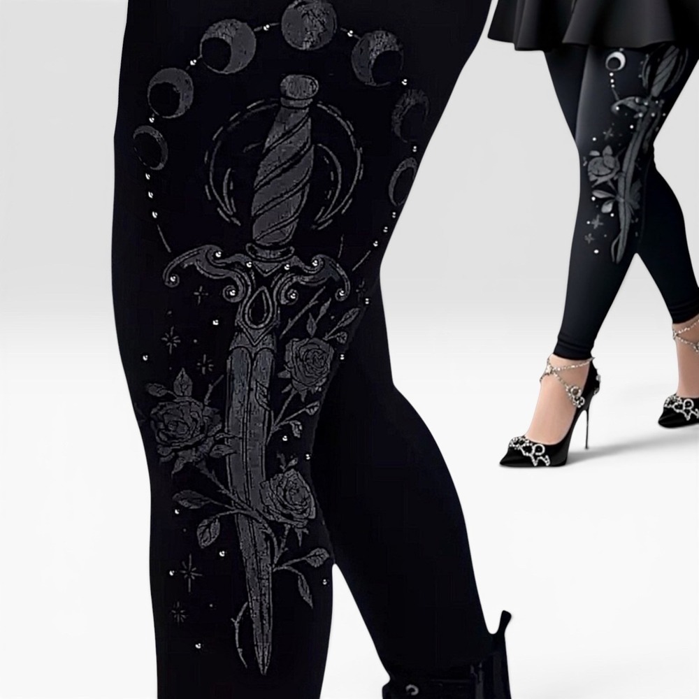 TORRID Nightfall "Moon Dagger" Deep Black‎ Leggings NWT Size 2X